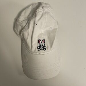 Psycho Bunny White Adjustable Strapback Baseball Hat O/S